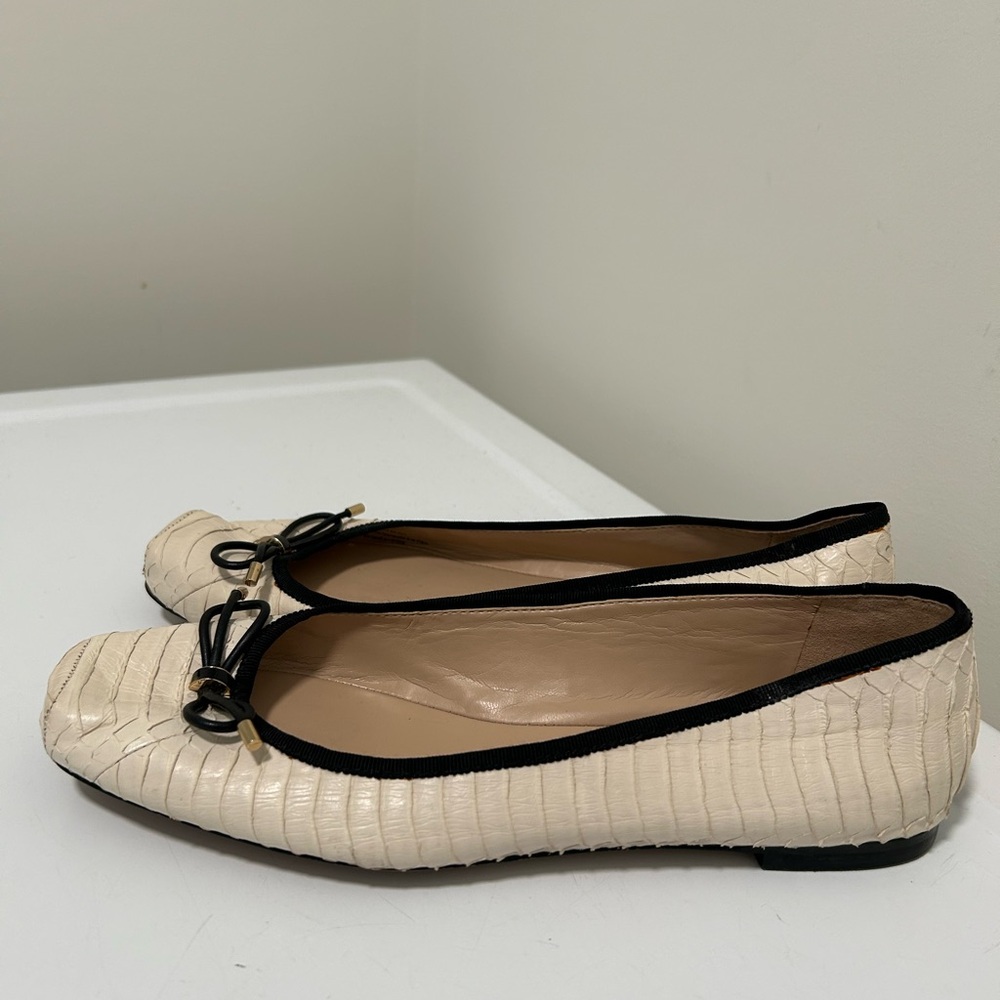 Karl Lagerfeld Ballet Flats Cream Black Size 8.5 - Picture 2 of 13